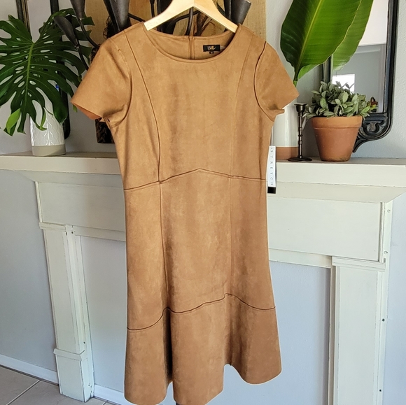 NWT I LE New York AMAZING FAUX  SUEDE DRESS - Picture 12 of 13